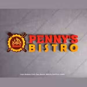 Penny's Bistro restaurant logo with red and yellow lettering