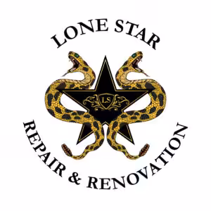 Lone Star Repair and Renovation badge logo with a star and snake emblem